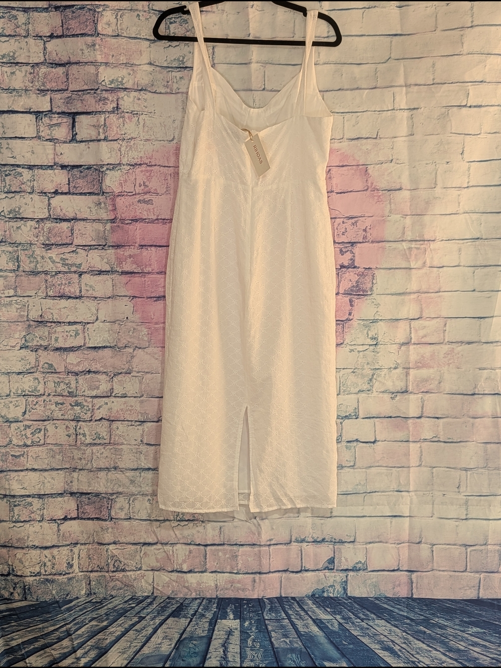 RIHOAS White Sheer Diamond-Textured Slip Dress - Picture 2 of 3